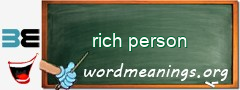 WordMeaning blackboard for rich person